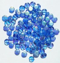 100 6x3mm Transparent Light Sapphire AB Disk Beads